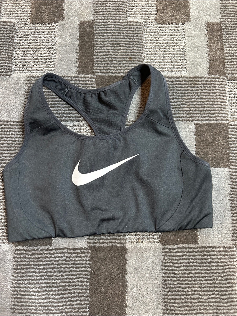 Nike Black Sports Bra with White Swoosh Logo